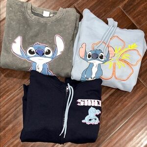 Disney Stitch Sweatshirt and Hoodie Collection - Navy, Gray, Light Blue (3)